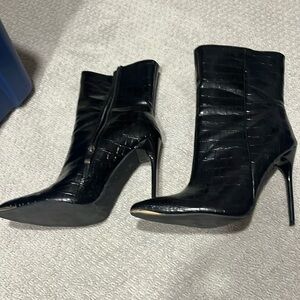 Black, Pointed Toe, Stiletto  Booties